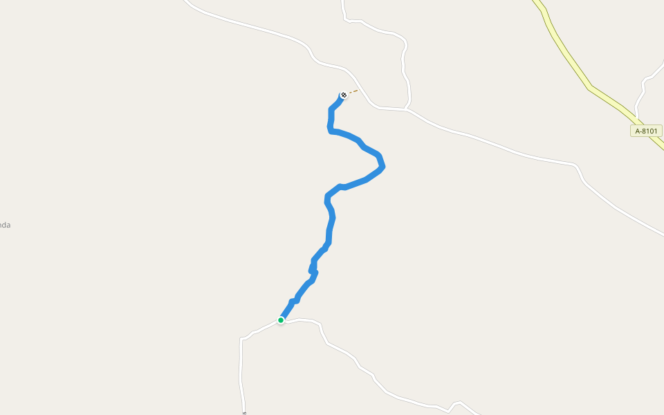 Arroyo de las canas walking route map in El Pedroso