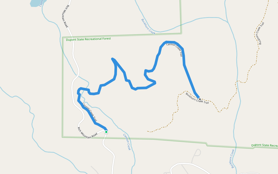 Cannon Creek Trail walking route map in Cedar Mountain