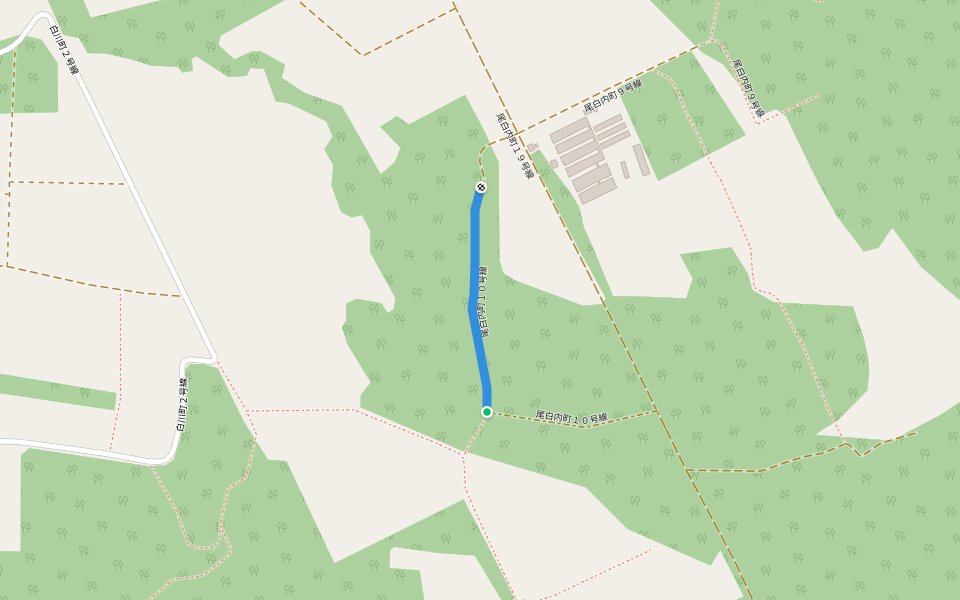 尾白内町１０号線 walking route map in Mori