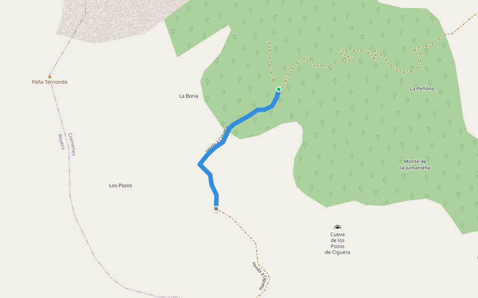 senda a Ciguera walking route map in Ciguera