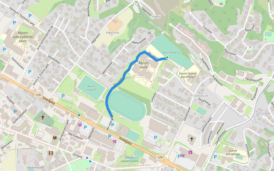 Abc veien walking route map in Mysen