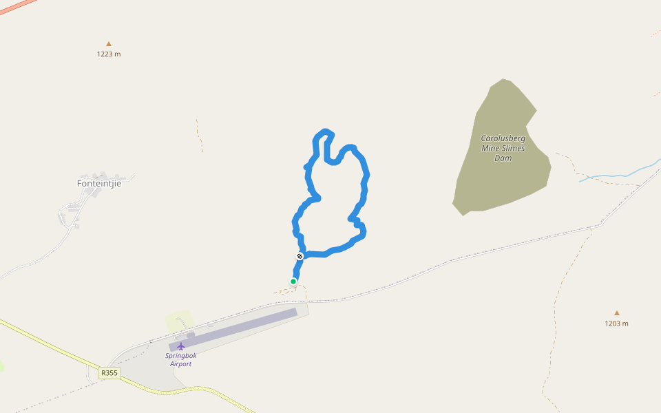 Yellow Route walking route map in Griekwastad