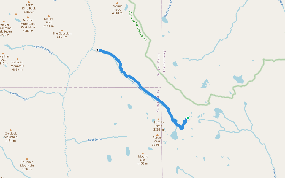 Rock Creek Trail (655) walking route map in Chimney Rock