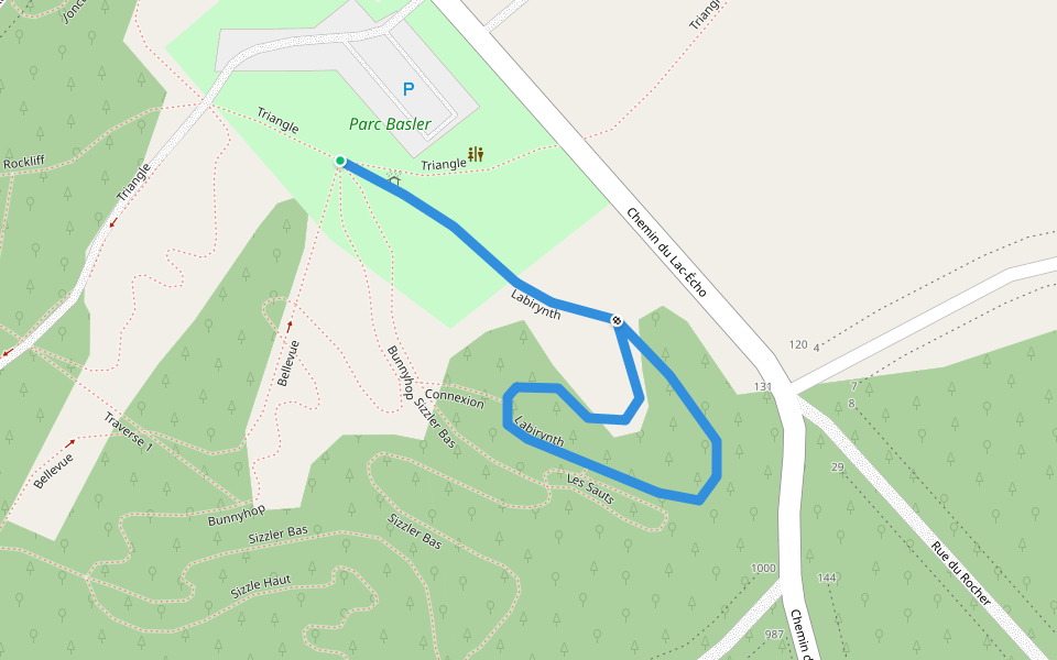 Labirynth walking route map in Morin-Heights