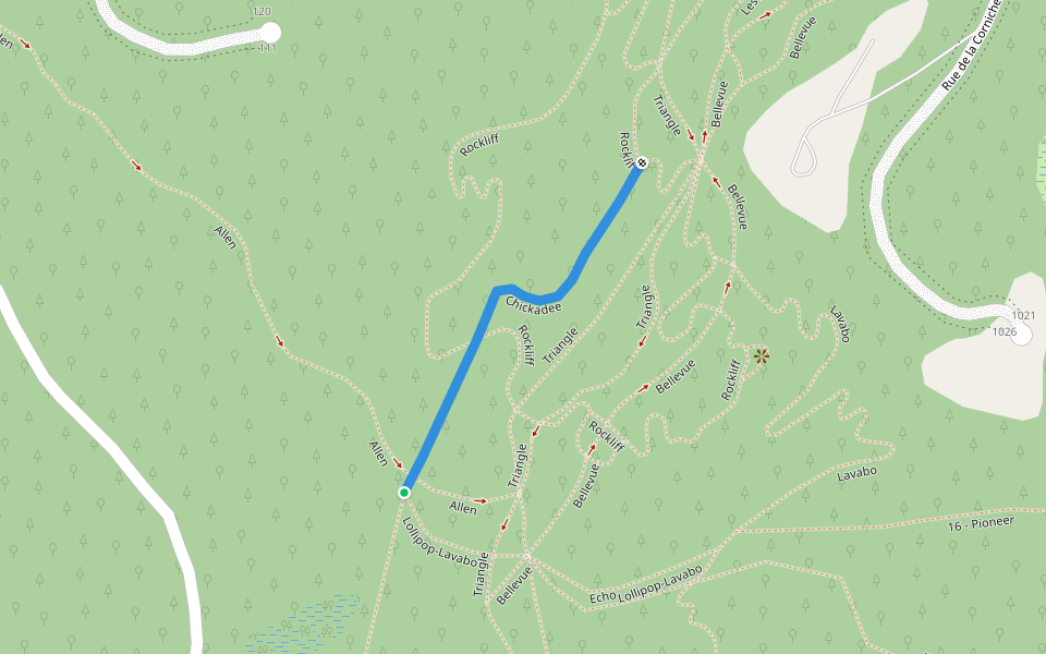 Chickadee walking route map in Morin-Heights