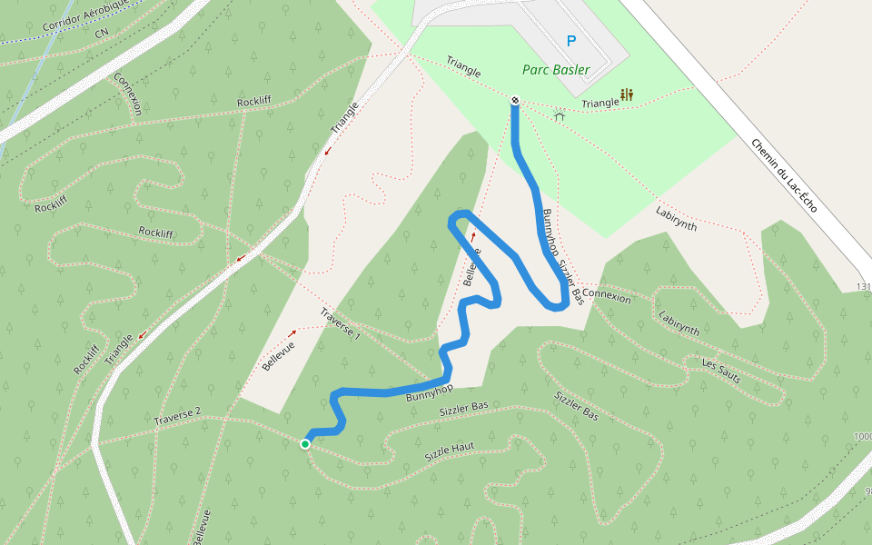 Bunnyhop walking route map in Morin-Heights