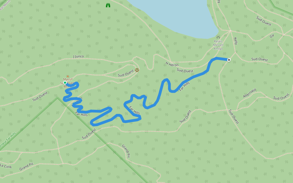 Far Hills walking route map in Val-Morin