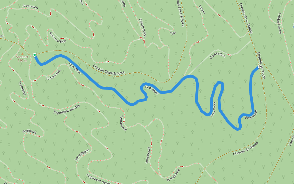 Pow Wow walking route map in Oka