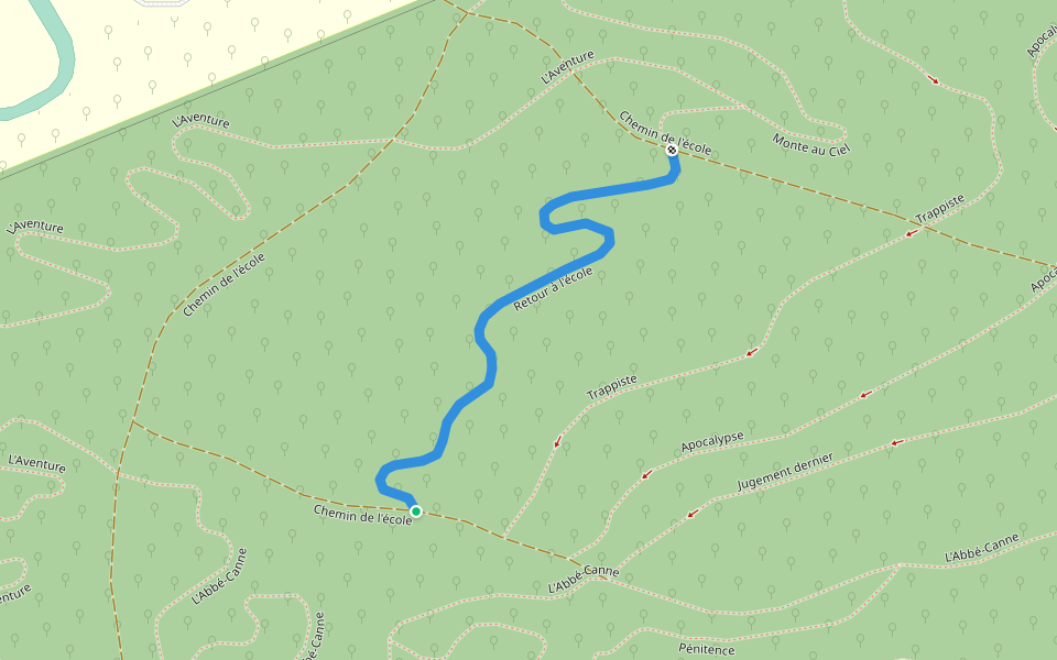 Retour à l'école walking route map in Oka