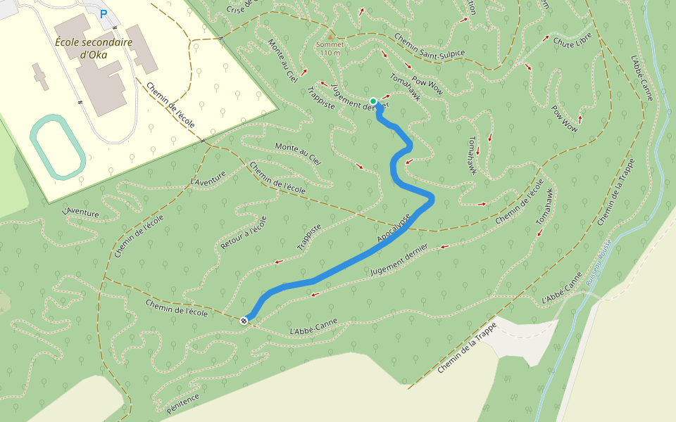 Apocalypse walking route map in Oka
