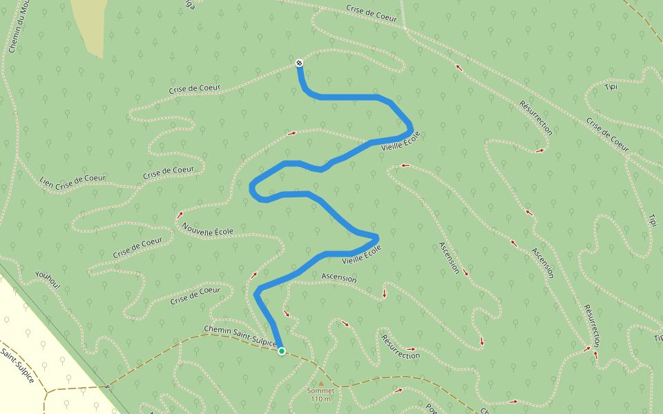 Vieille École walking route map in Oka