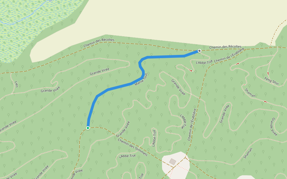 Manie-Tout walking route map in Oka