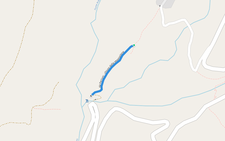 via Perruni - chiuso dalla vegetazione walking route map in Valogno