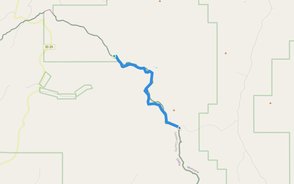 Continental Divide Trail walking route map in Leadore