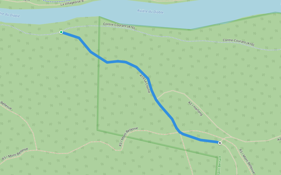 A19 La Cloche walking route map in Mont-Tremblant