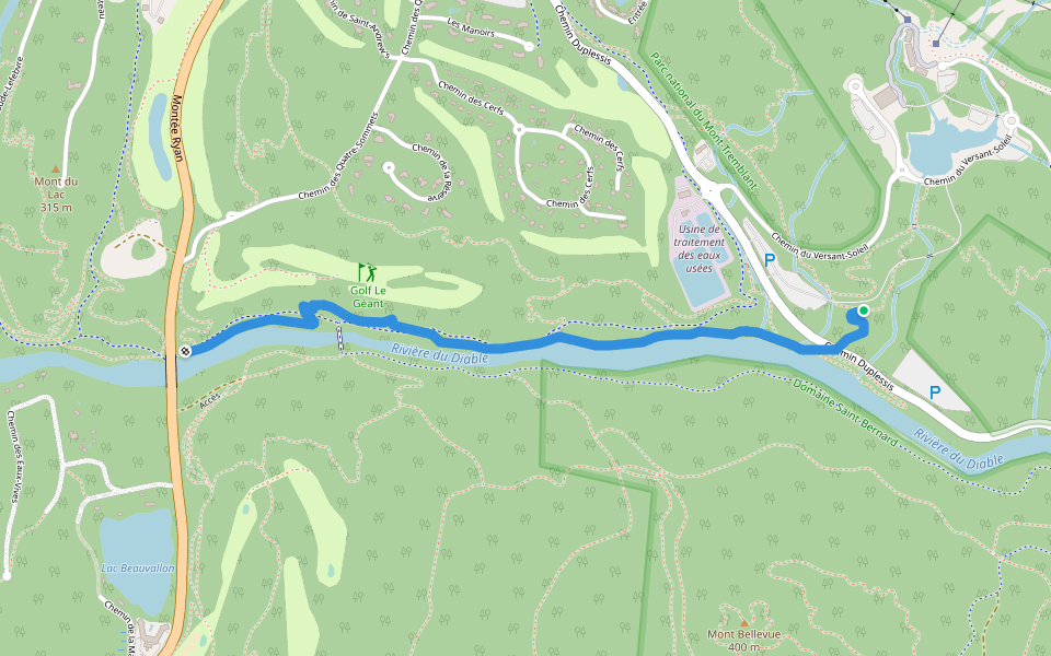 Lynx walking route map in Lac-Supérieur