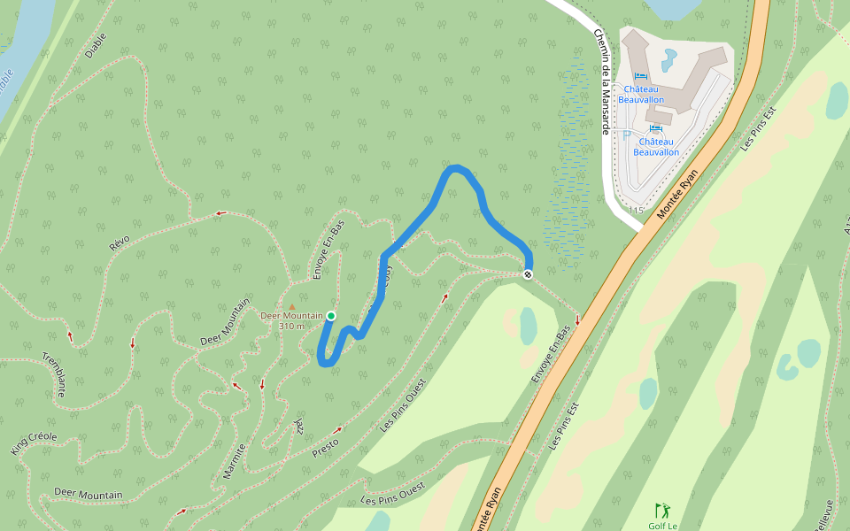 Côte à Cody walking route map in Mont-Tremblant