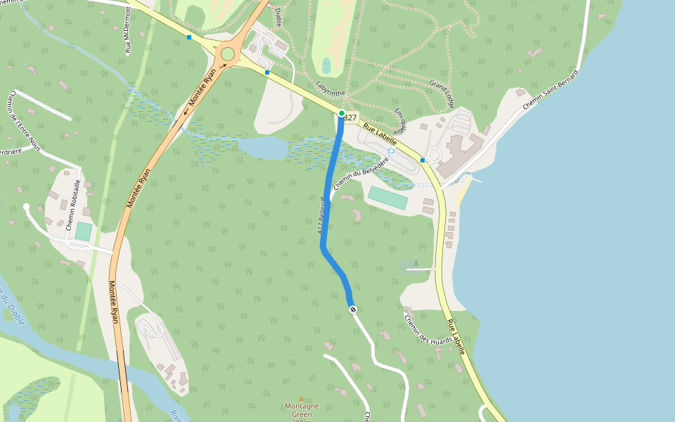 A17 Bellevue walking route map in Mont-Tremblant