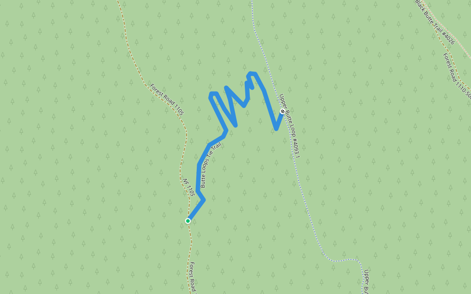 Butte Loops Tie Trail walking route map in Camp Sherman