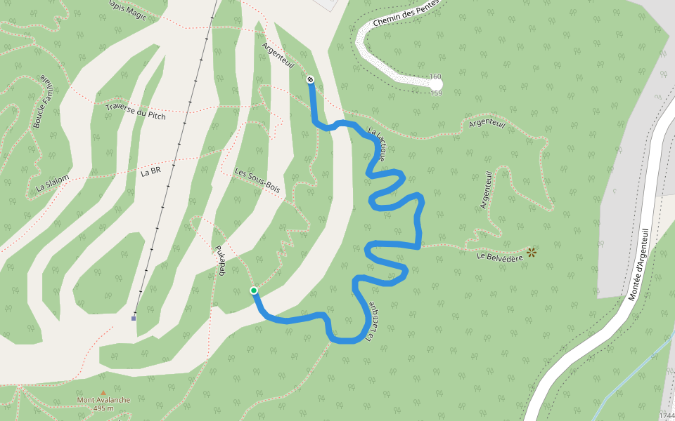 La Lactique walking route map in Saint-Adolphe-d'Howard