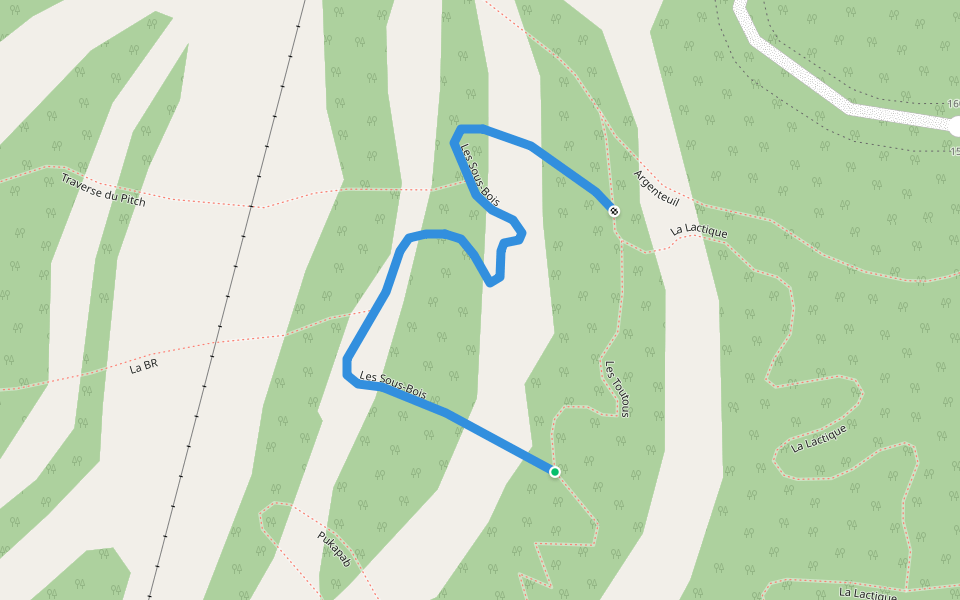 Les Sous-Bois walking route map in Saint-Adolphe-d'Howard