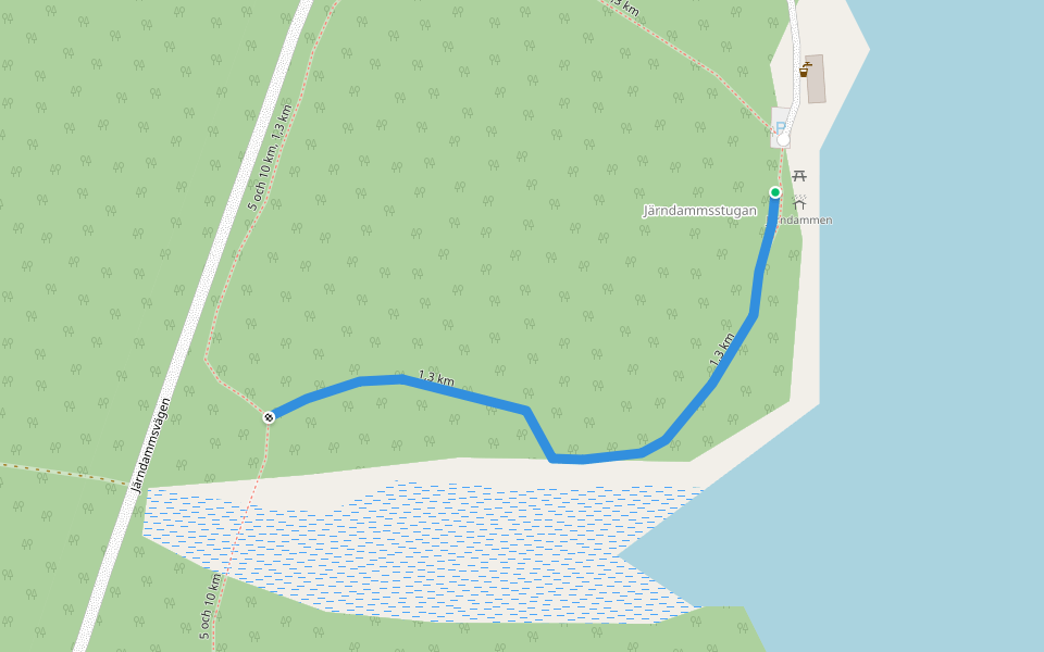 1,3 km walking route map in Sala