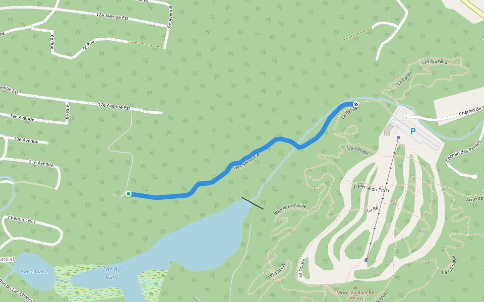 vers Secteur A walking route map in Saint-Adolphe-d'Howard