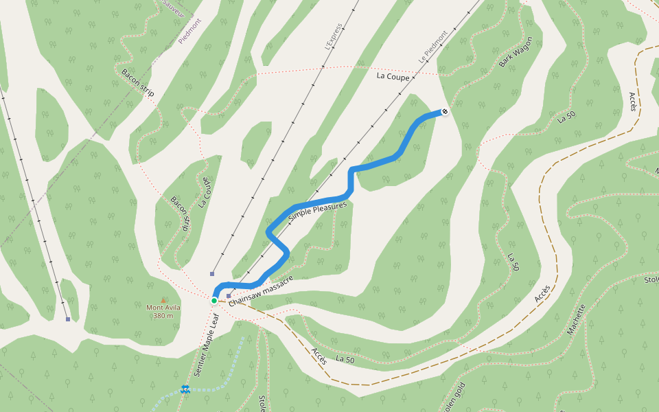 Simple Pleasures walking route map in Piedmont