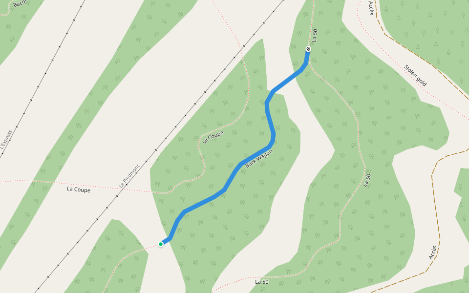 Bark Wagon walking route map in Piedmont
