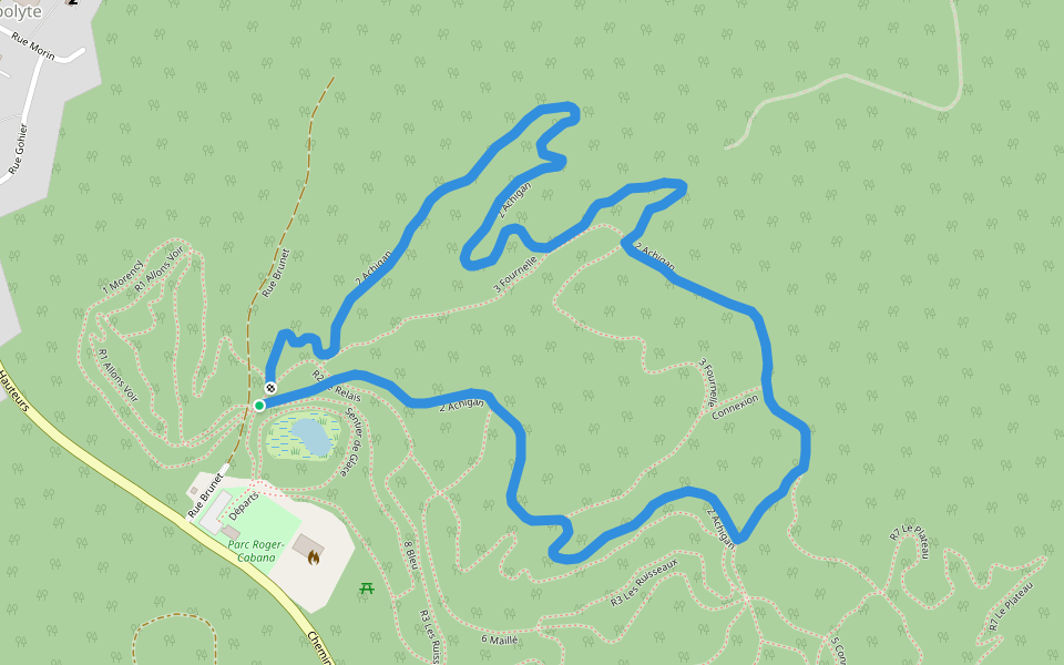 2 Achigan walking route map in Saint-Hippolyte