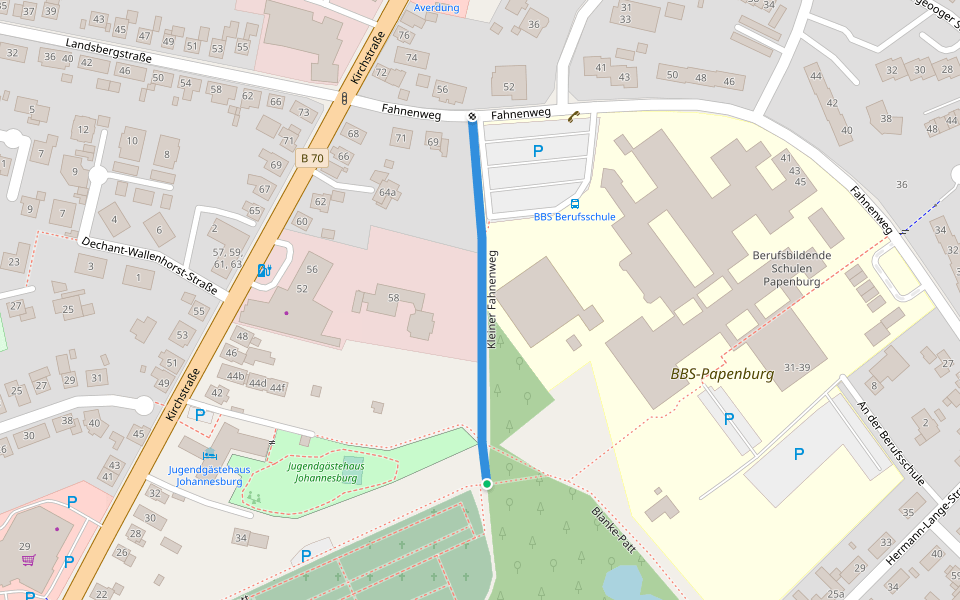 Kleiner Fahnenweg walking route map in Papenburg