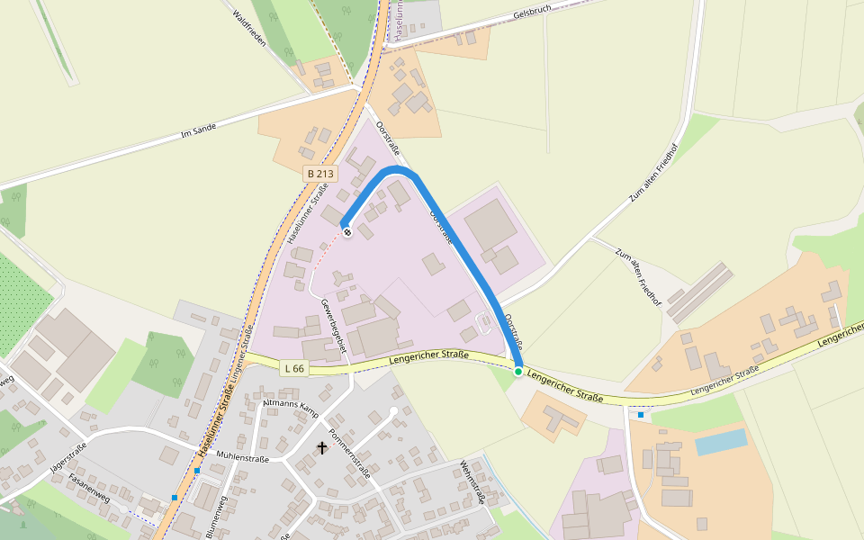 Oorstraße walking route map in Bawinkel