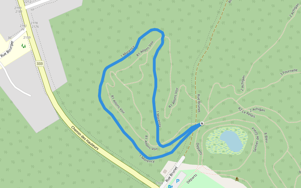 1 Morency walking route map in Saint-Hippolyte