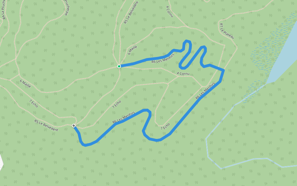 R6 Les Menhirs walking route map in Saint-Hippolyte