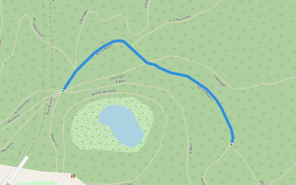 R2 Le Relais walking route map in Saint-Hippolyte