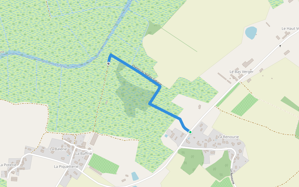 Chemin du Marais Gabarre walking route map in Saint-Mars-de-Coutais