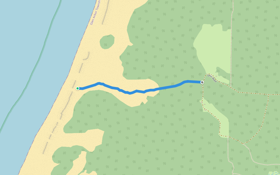 Bone Boat Trail walking route map in Leland