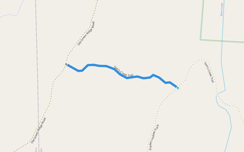 Tom's Creek Trail walking route map in Fairfield