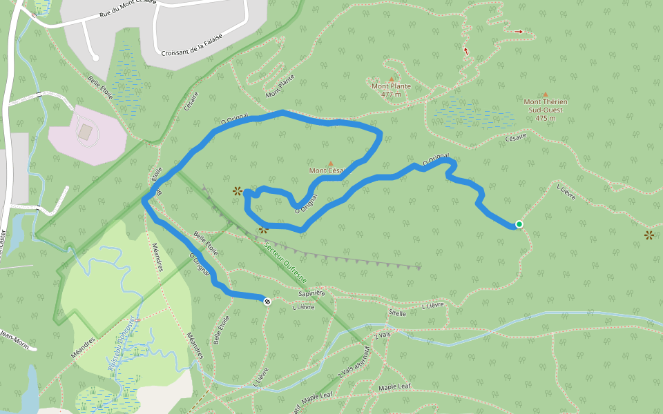 O Orignal walking route map in Val-David