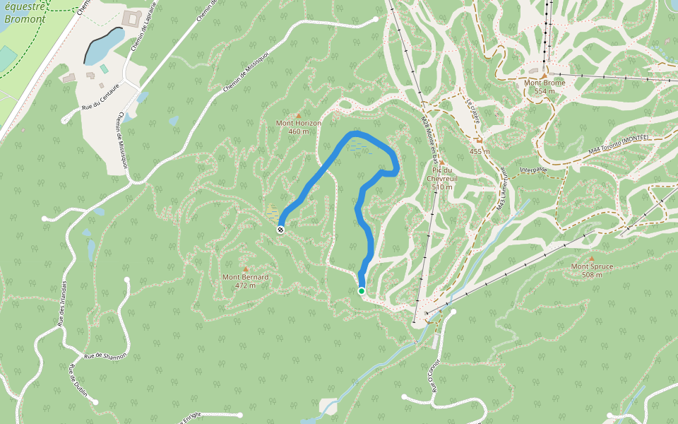 M40 Fer à Cheval walking route map in Bromont
