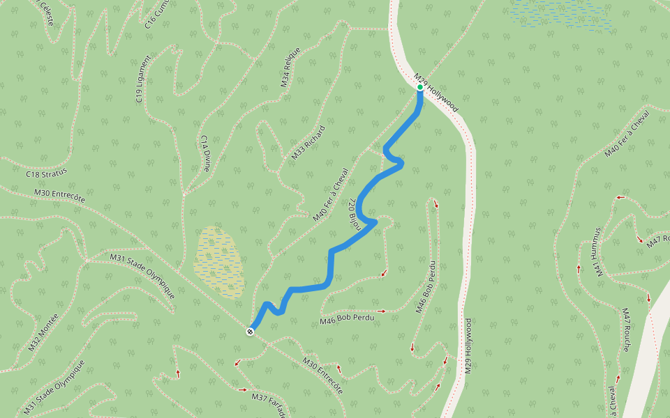 M39 Bijou walking route map in Bromont