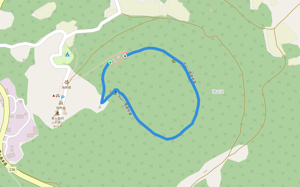 丸山一周遊歩道 walking route map in Aogashima