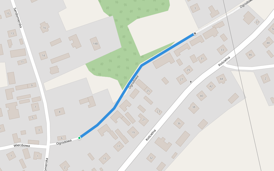 Ogrodowa walking route map in Stale