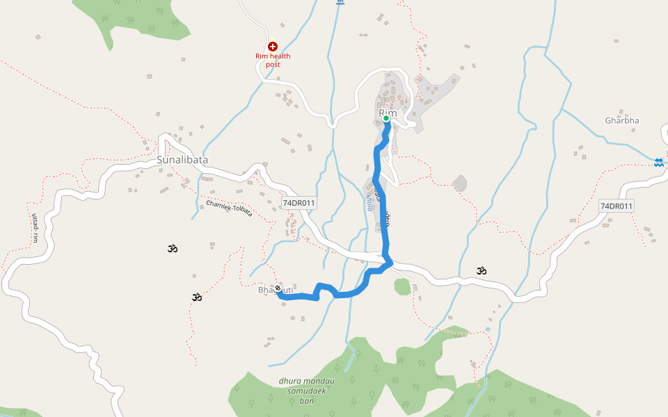 Tolbata-Ghodedhar walking route map in Sitad