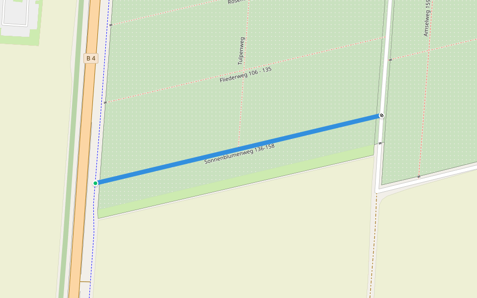 Sonnenblumenweg 136-158 walking route map in Gebesee