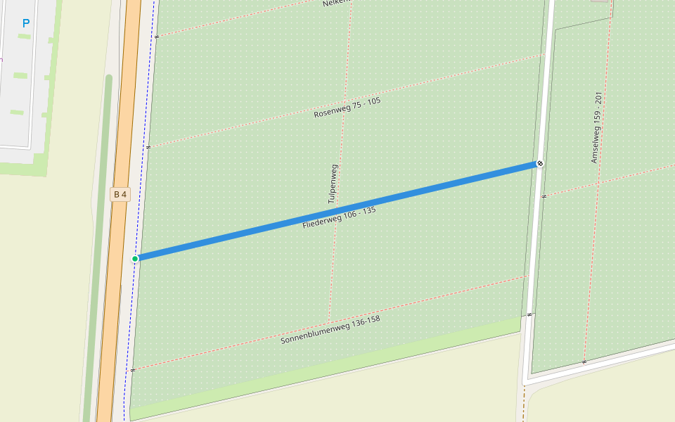 Fliederweg 106 - 135 walking route map in Gebesee