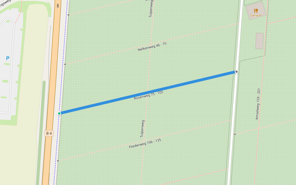 Rosenweg 75 - 105 walking route map in Gebesee
