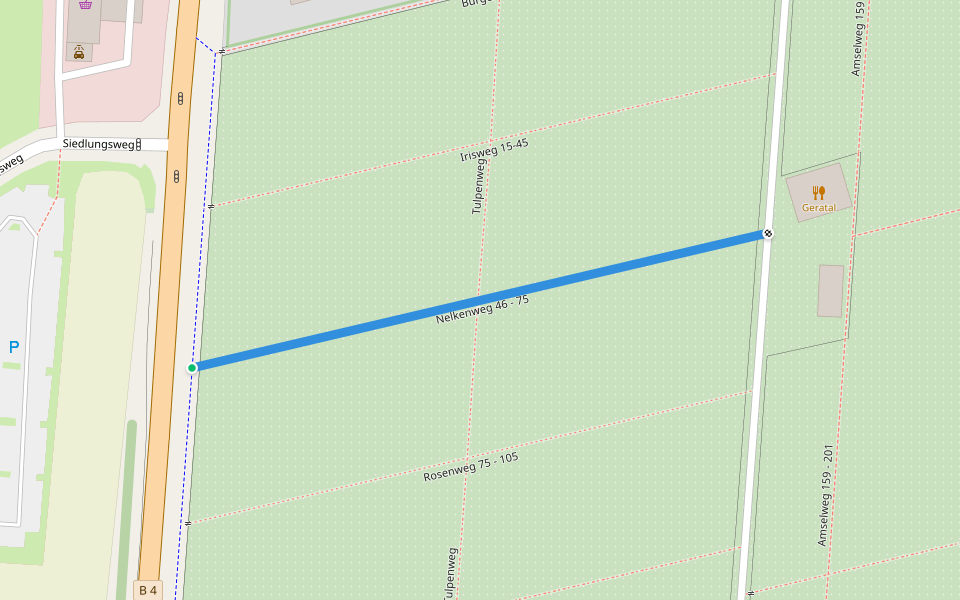 Nelkenweg 46 - 75 walking route map in Gebesee