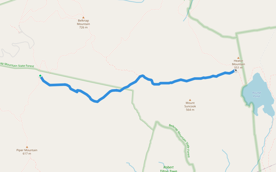 Round Pond / Piper Link Hiking Trail Gilford, New Hampshire Pacer