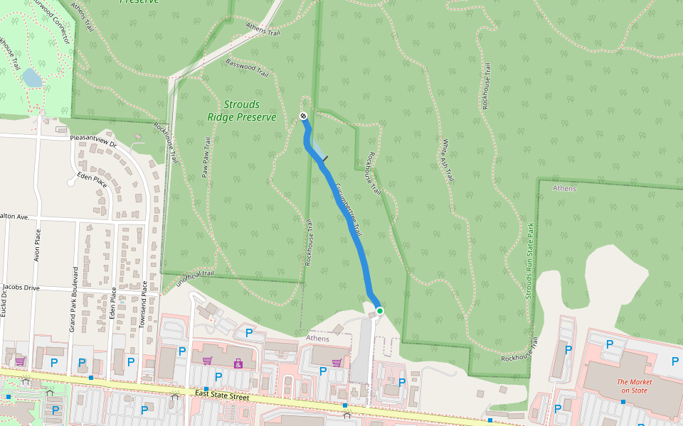 Cucumbertree Trail walking route map in Athens